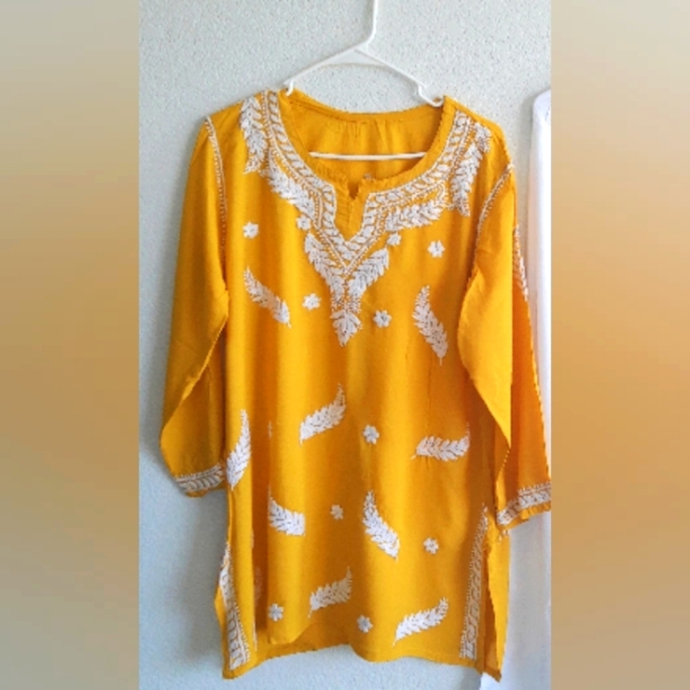 Chikankari soft modal short kurta/ top